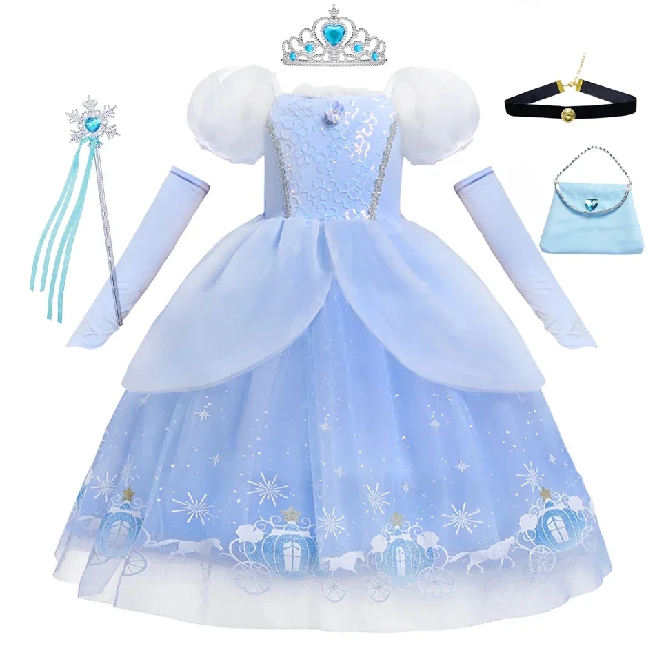Summer Kids Clothing - Kopciuszek księżniczka sukienka Cosplay dla dziewczynki