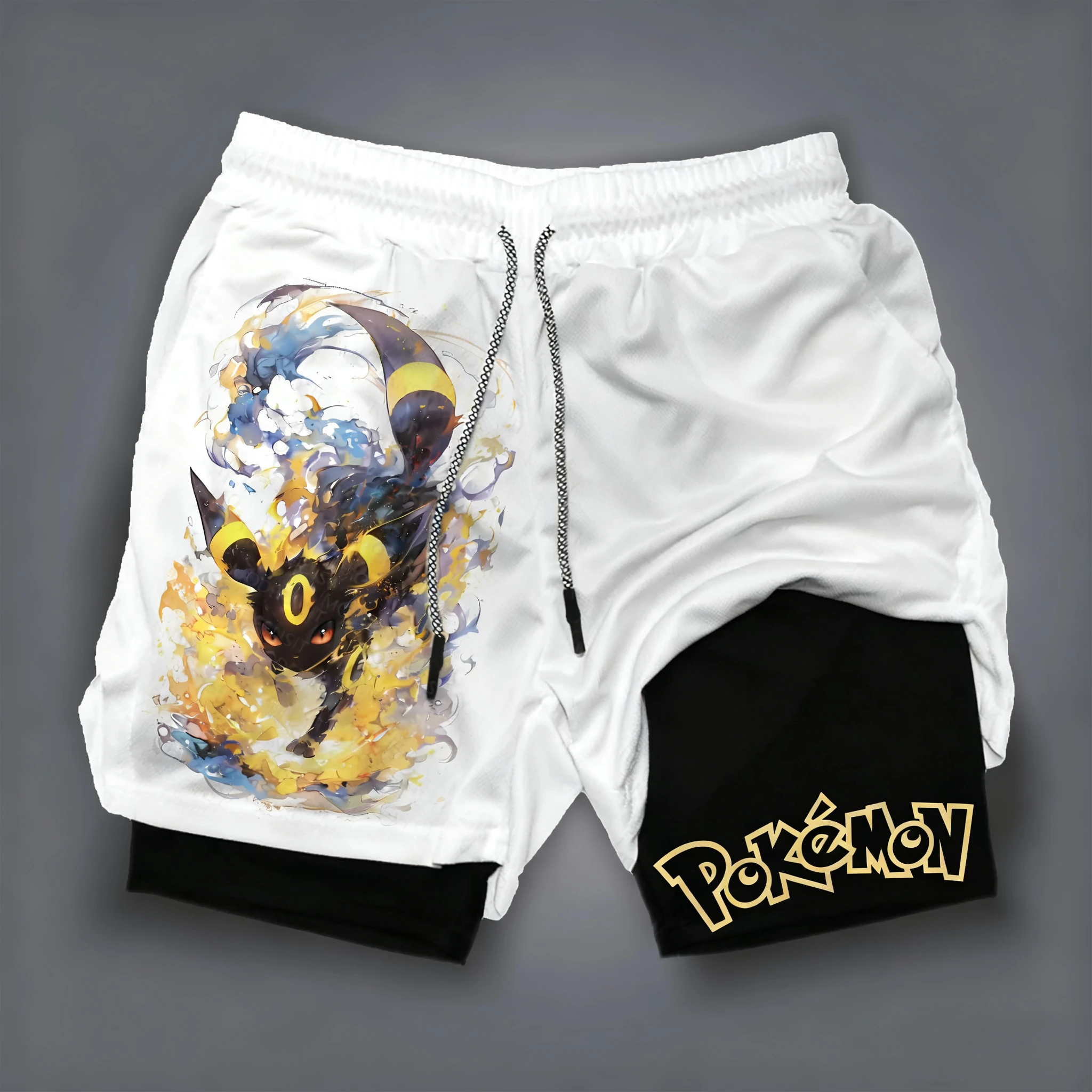 Summer Clothing Layering - Spodenki Pokémon Anime Białe Dwustronne 2w1