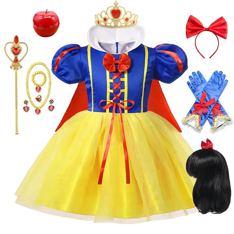 Summer Kids Clothing - Sukienka Królewny Śnieżki dla Dziewczynki z