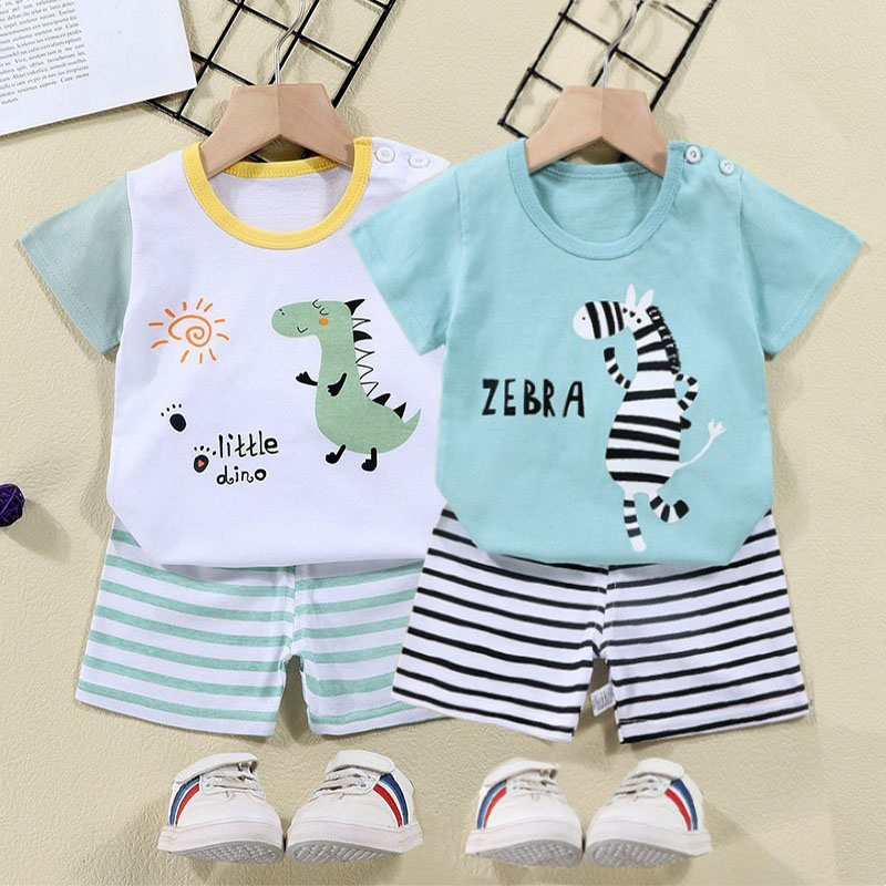 Summer Clothing For Babies - Bawełniane koszulki + spodenki 2-częściowy zestaw