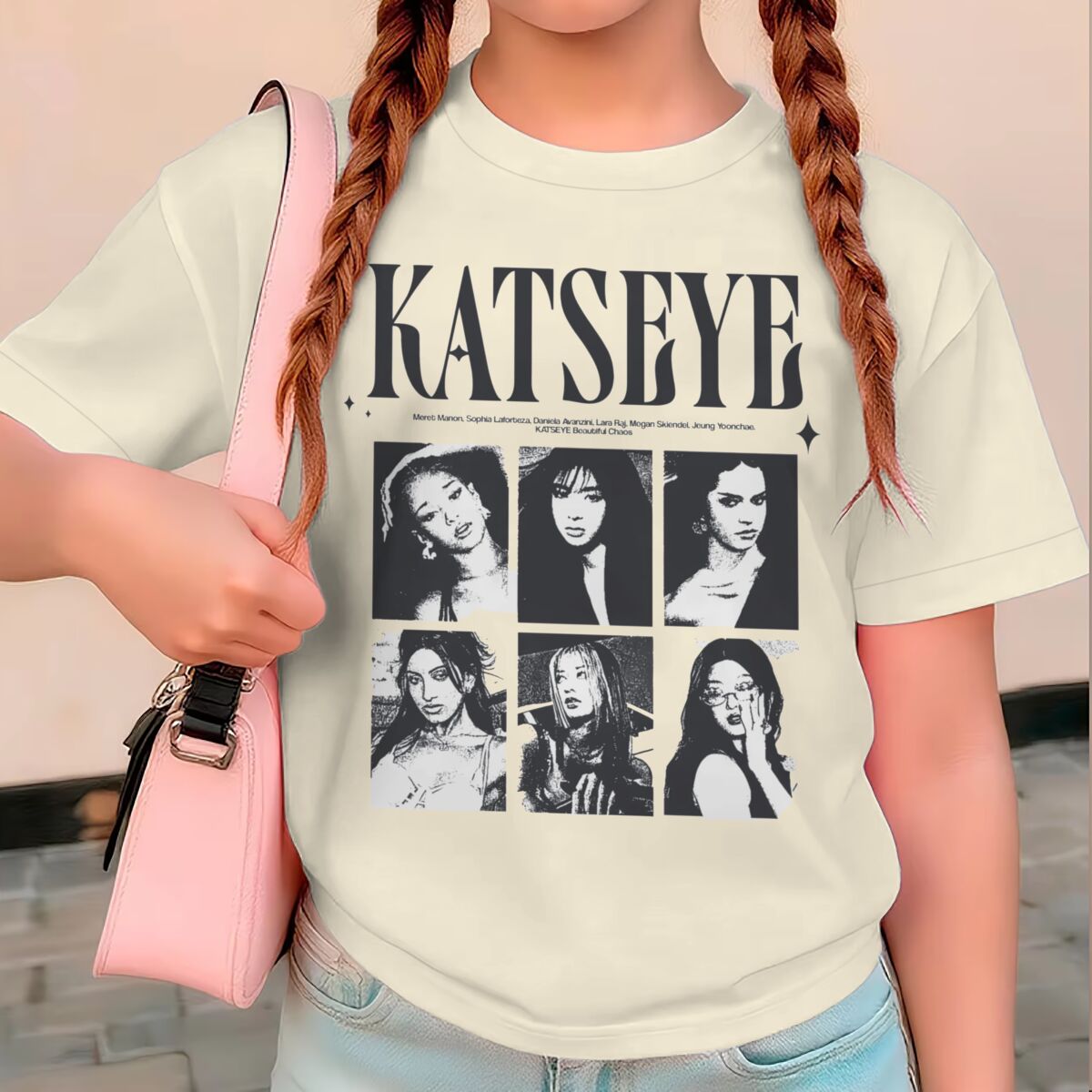 Summer Clothing For Babies - KATSEYE Print Letnie bluzki dla dziewczynek