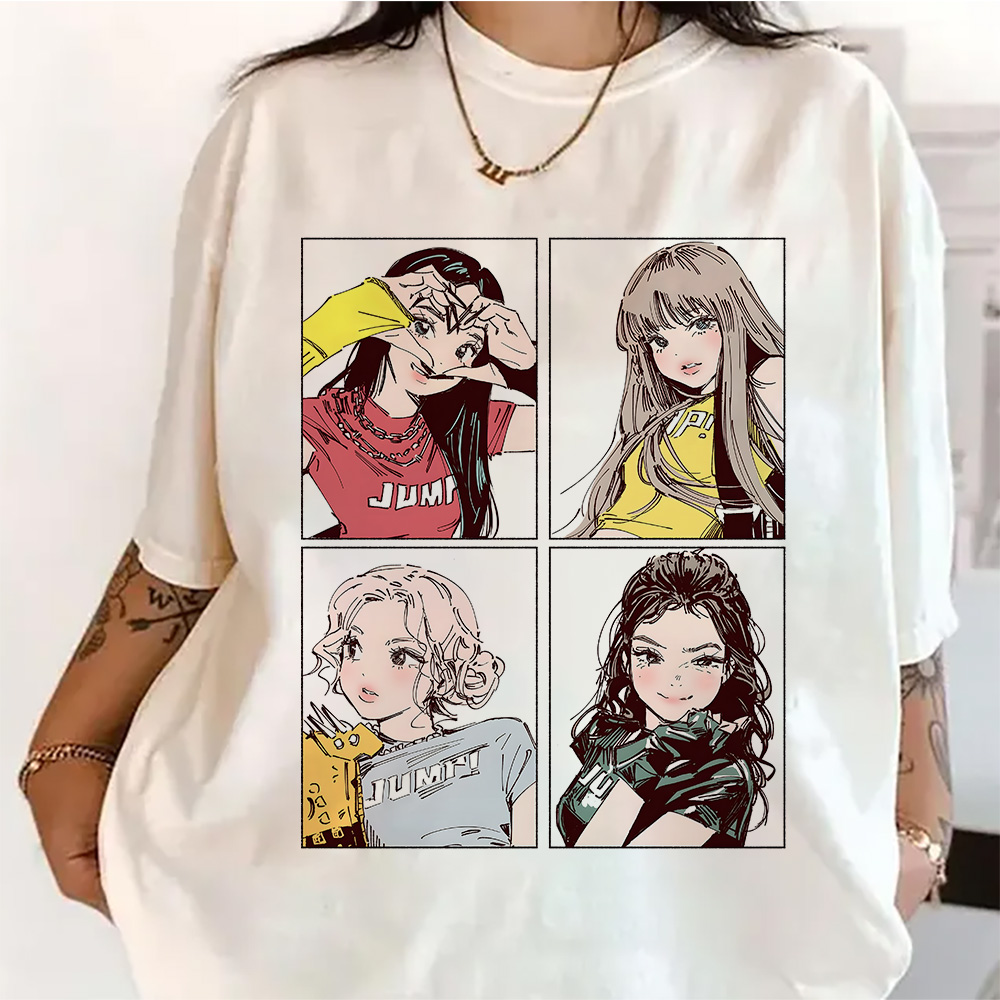 Quality Summer Clothing - Kpop BP Jump 2026 Koszulki Różowe