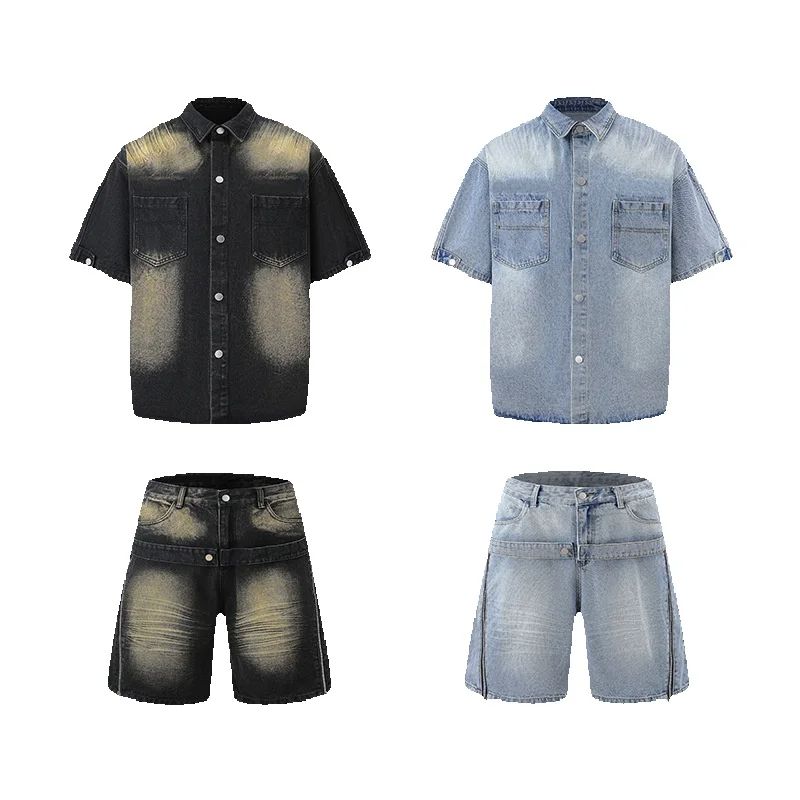Quality Summer Clothing - DAVIDSHAO Wysokiej jakości zestaw męski: koszula