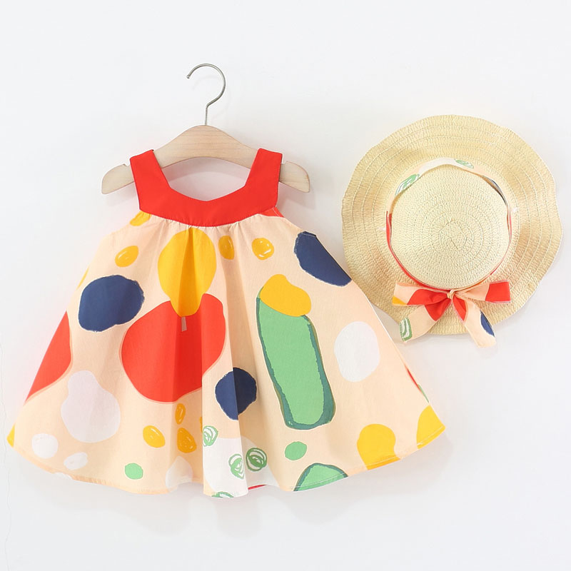 Summer Clothing Drawing For Kids - 2-częściowe letnie sukienki dla dziewczynek koreańska