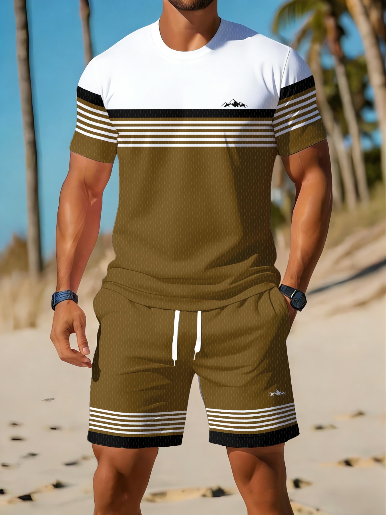 Męski zestaw na lato: koszulka – Summer Clothing For A Beach recenzja i cena
