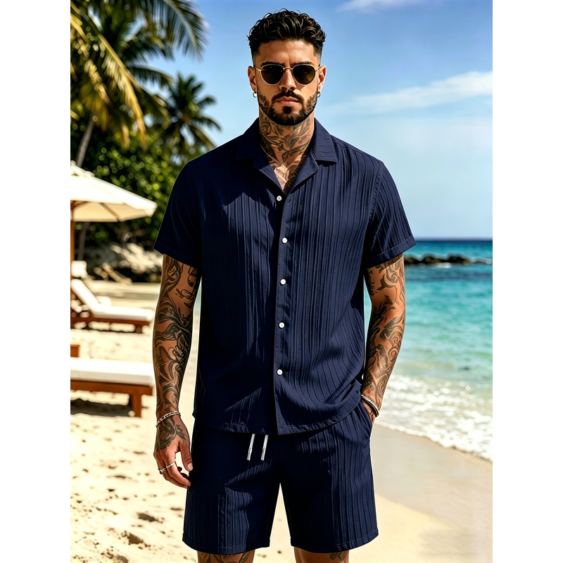 Męski letni zestaw casualowy,  – Summer Clothing For A Beach recenzja i cena